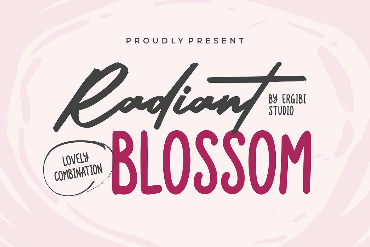Radiant Blossom - Lovely Combination, a Script Font by ErgibiStudio (Photo 1 of 10)