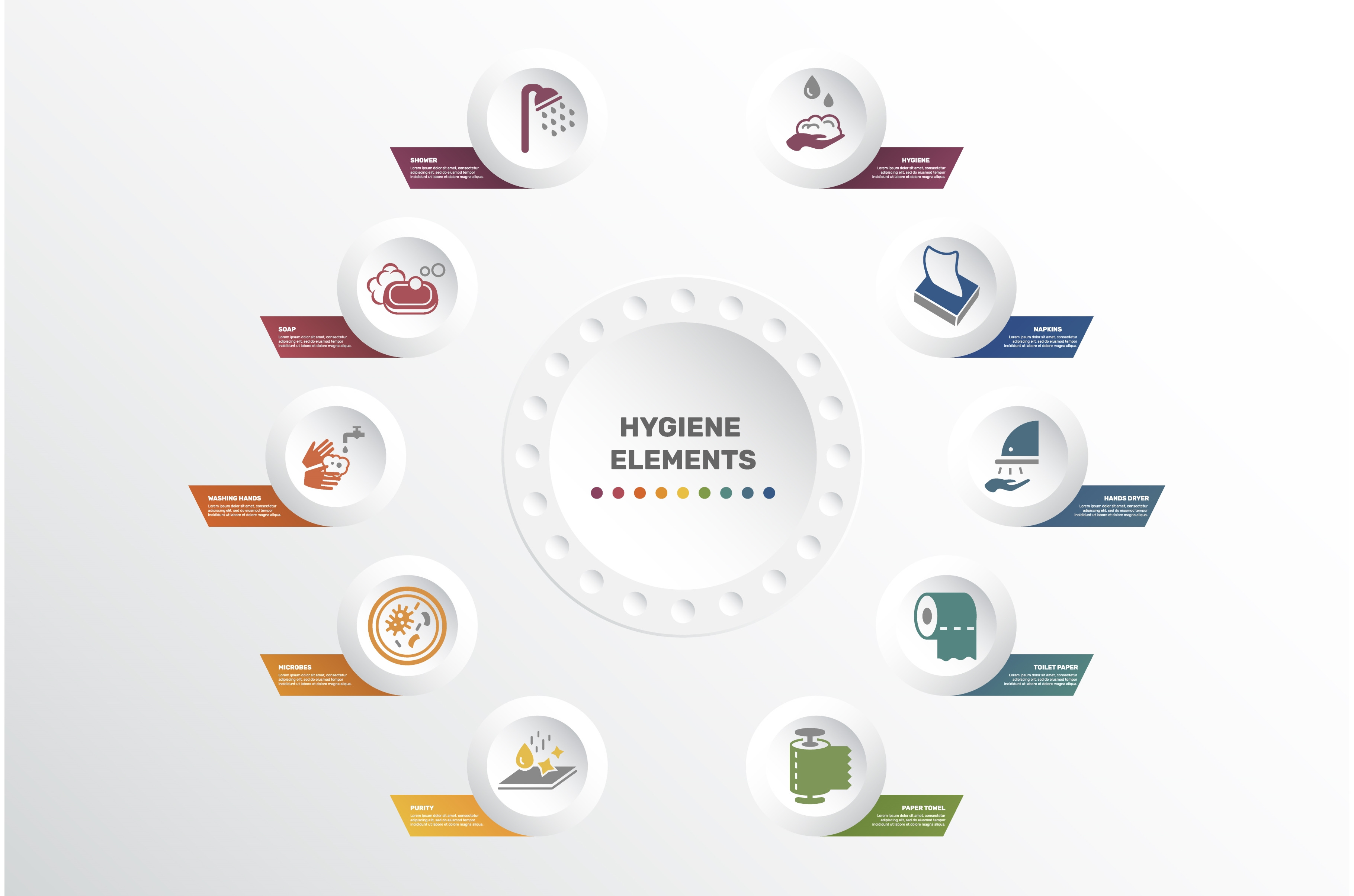 Infographic Hygiene template. Icons, a Technology Illustration by ...