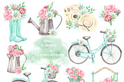Summer time watercolor set. Country, an Illustration by SabinaWatercolorArt (Thumbnail 3 of 11)