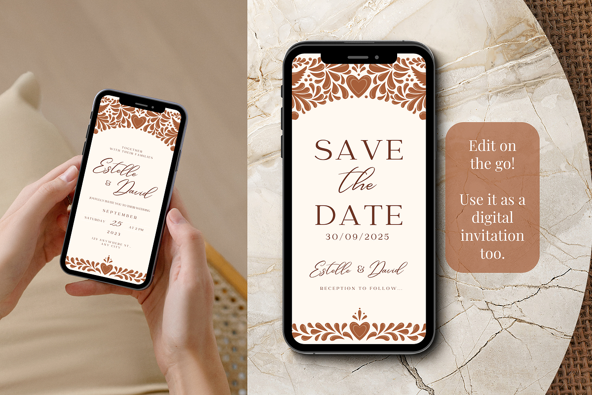 Boho Chic Talavera Wedding Invites, a Templates & Theme by Akbaly (Photo 8 of 10)