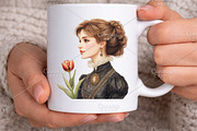 Watercolor Spring Vintage Woman PNG, an Illustration by Canvas Craft (Thumbnail 5 of 7)