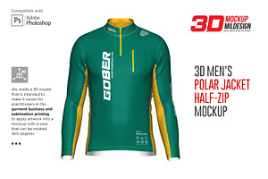 3DMen's Polar Jacket Half-zip Mockup