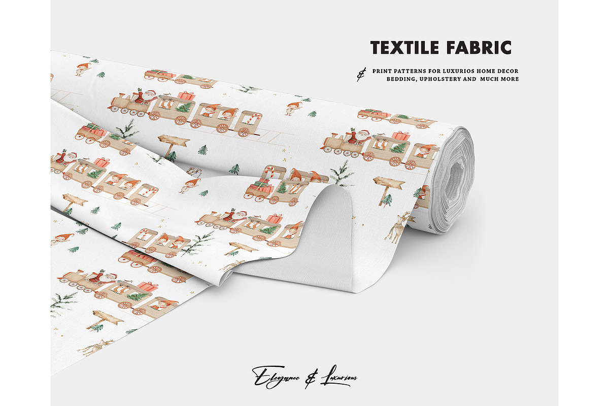 Polar train winter express pattern, a Pattern Graphic by Milatoo (Photo 2 of 3)