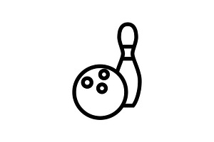 Bowling icon, an Outline Icon by Sumberpangan