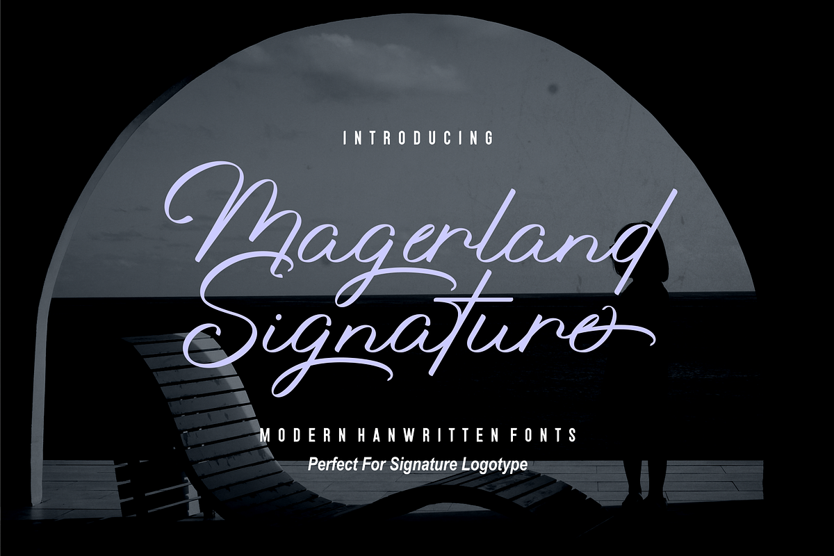 Magerland Handwritten Signature Font, a Script Font by Naufal Labs (Photo 1 of 13)