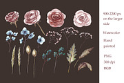 Dusty rose and herbs. Watercolor, an Illustration by Alena Kurian (Thumbnail 3 of 7)