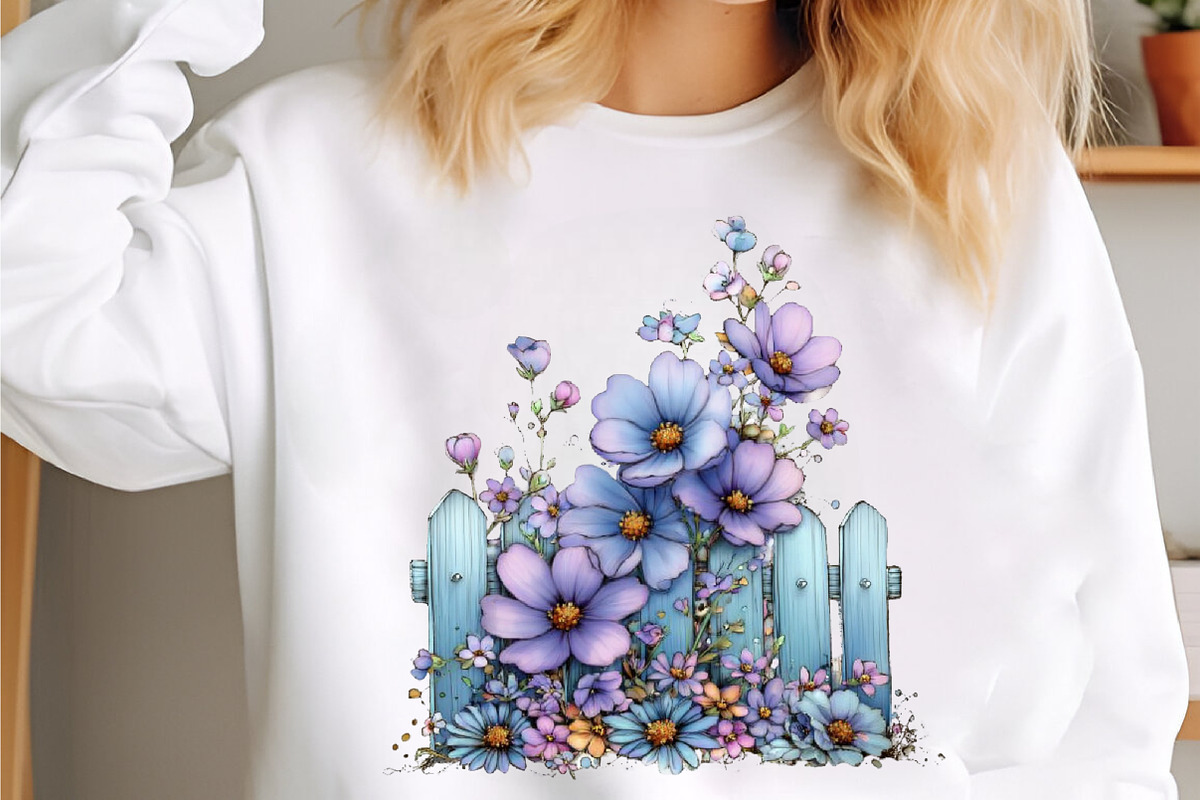 Spring Flower Fence Sublimation Clip, an Illustration by designcity5 (Photo 3 of 5)