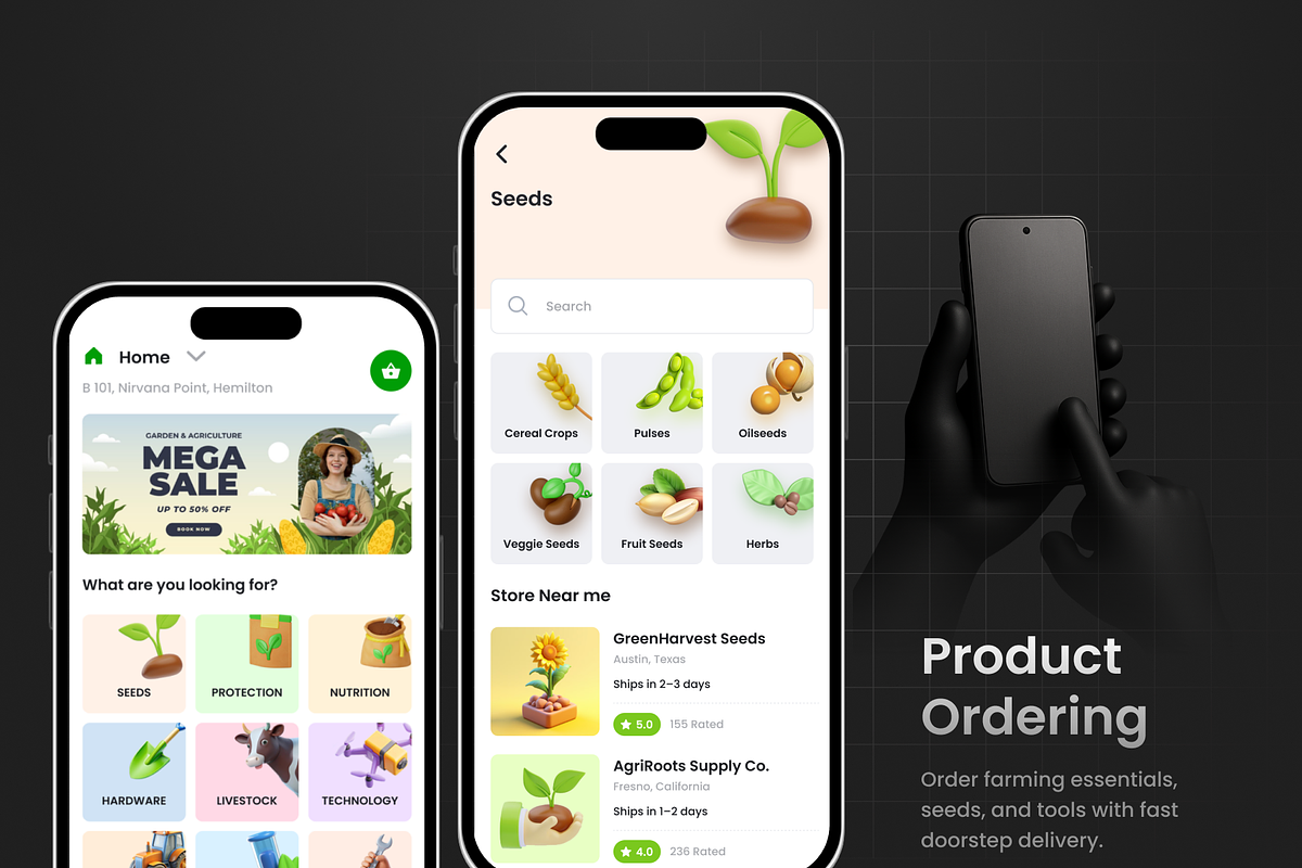 Farmer 2.0 Service & Product App, an UI Kit Template by Opus LabWorks (Photo 2 of 11)