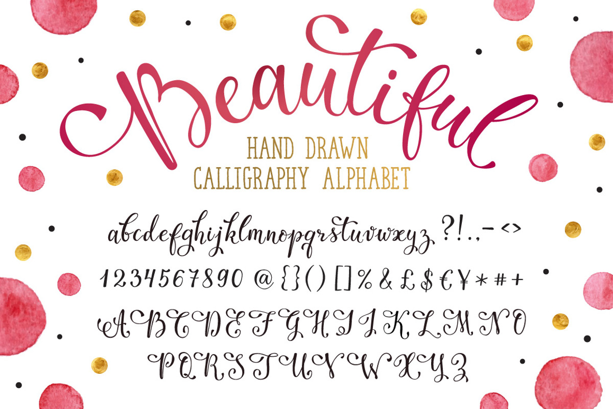 Hand drawn calligraphic alphabet, an Object Graphic by Olly Molly