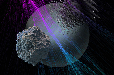 Planet in dark space, abstract light, an Abstract Photo by verkelis