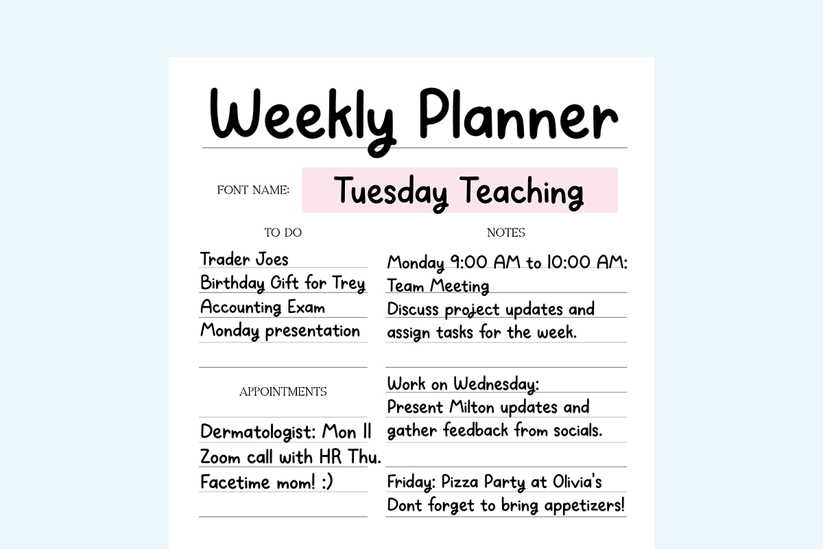 TUESDAY TEACHING Simple Handwriting preview 3