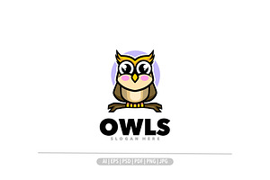 Cute owl chubby mascot logo, a Branding & Logo Template by Bayuktx