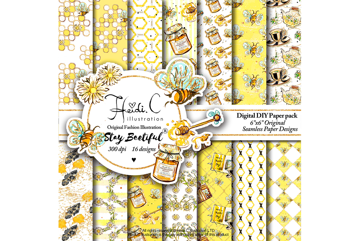 Stay Beetiful Paper Pack, a Pattern Graphic by HeidiCIllustration (Photo 1 of 5)