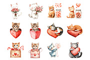 Valentine Cat Clipart, an Illustration by Design Market (Thumbnail 2 of 3)