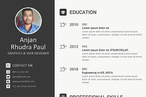 CV / Resume PSD Template