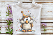 Funny Spring Owl Clipart, an Illustration by OK Design (Thumbnail 4 of 6)