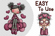 Quirky Valentine Fairy Girl Clipart, an Illustration by cherrydesign (Thumbnail 4 of 4)