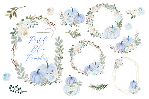 Pastel Blue Pumpkin Clipart