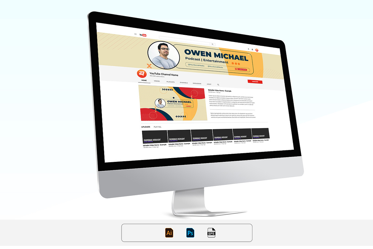 Podcast YouTube Cover Template, a Social Media Template by Artnivora.Std