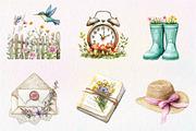 Summer Cottagecore Morning Clipart, an Illustration by CreationArt (Thumbnail 2 of 9)