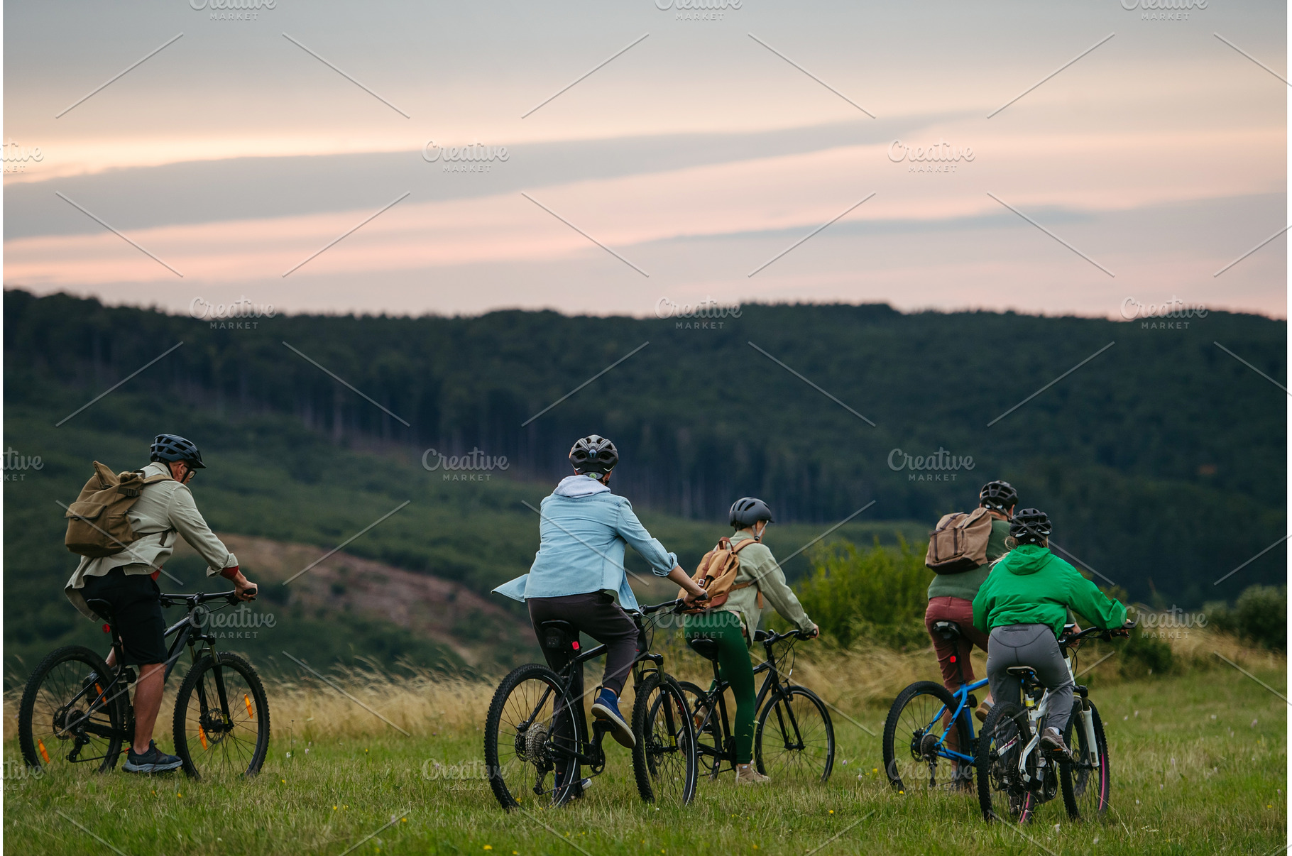 Family biking adventure in nature, a Sports & Recreation Photo by HalfPoint