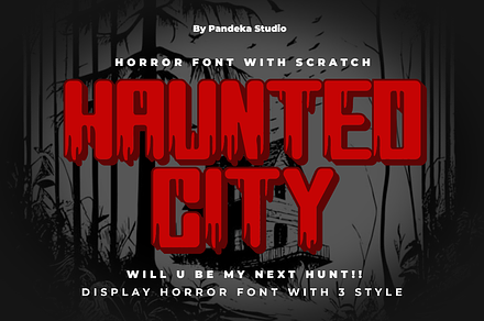 Haunted City - Horror Font, a Sans Serif Font by Pandeka Studio