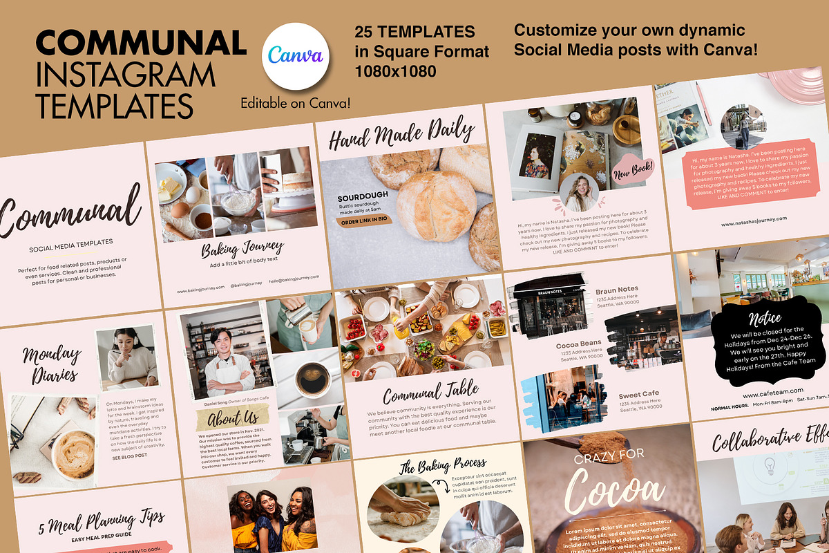 Communal Instagram Templates, a Social Media Template by Spark Design (Photo 1 of 3)