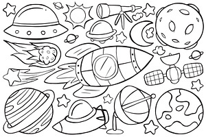 Space Doodle Vector Pack