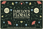 Illustrator Flower & Foliage Brushes, a Brush Add-On by The Artifex Forge (Thumbnail 1 of 16)