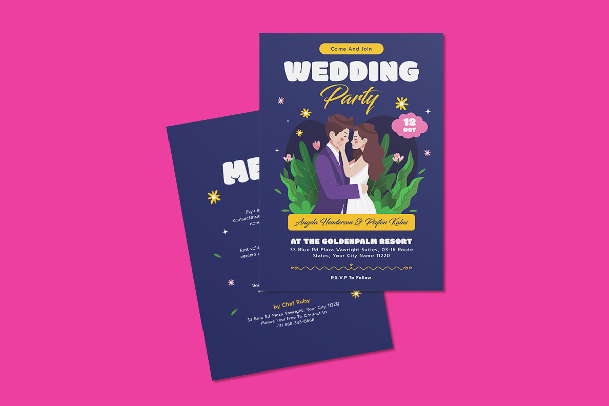 Paradox Wedding Invitation Template, an Invitation Template by iDoodle Studio (Photo 3 of 4)