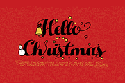 Hello Christmas + icon set, a Script Font by Zetafonts (Thumbnail 1 of 8)