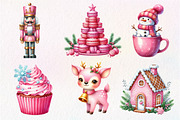 Pink Sweet Cute Christmas Clipart, an Illustration by Dream Creation (Thumbnail 3 of 7)