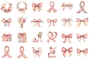Watercolor Pink Ribbon Clipart, an Illustration by Sublimation Artist (Thumbnail 2 of 6)