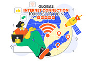 10 Global Internet Connection, a Technology Illustration by denayunebgt (Thumbnail 1 of 4)
