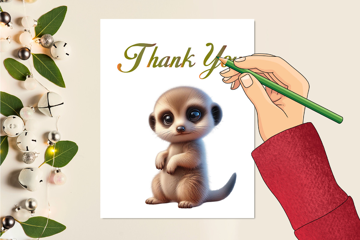 Watercolor Cute Baby Meerkat Clipart, an Illustration by CraftArtStudio (Photo 5 of 5)