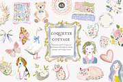 Coquette cottage clipart set, a Decorative Illustration by Patishop Art (Thumbnail 1 of 9)