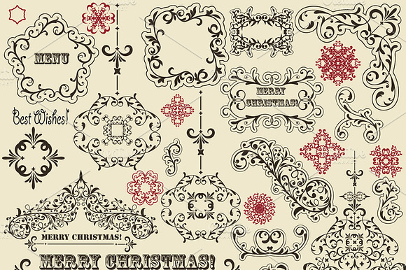 Vector Vintage Holoiday Design Eleme preview 2