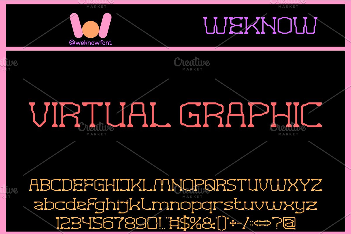 Virtual Graphic font, a Font by weknow (Photo 1 of 8)