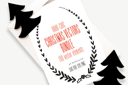 100 Christmas Vectors Bundle