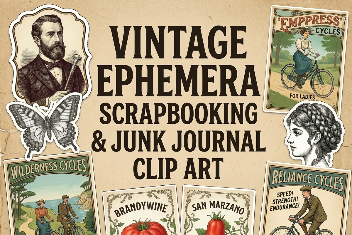 Vintage Ephemera Clip Art Printable, an Object Graphic by Image for Sale (Photo 1 of 3)