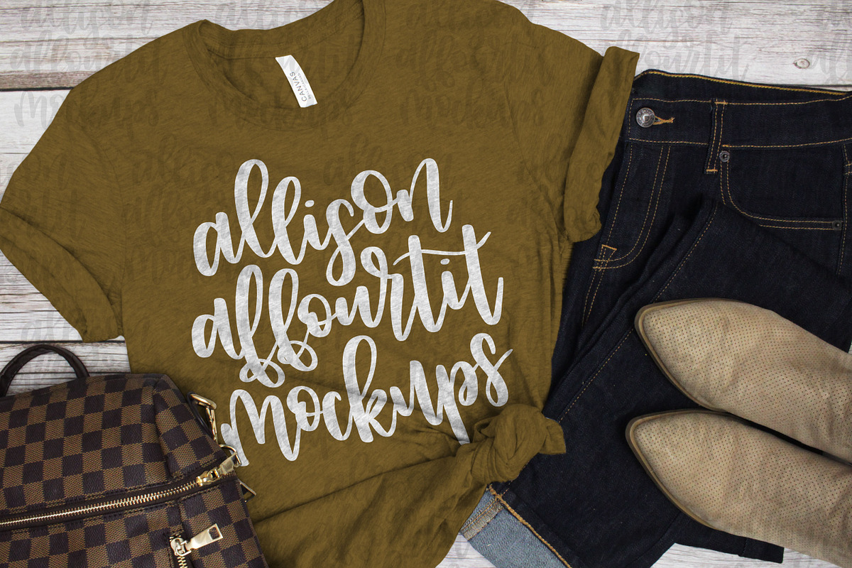 Color Changeable! Bella Canvas 3001, a Shirt Mockup by Allison Affourtit Mocks (Photo 4 of 4)