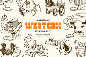 Hand Drawn Western Retro Mascot, an Object Illustration by Ludere Studios