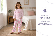 Kid Pajama Mockup, Lounge Set Mockup, a Shirt Mockup by Mie Mockup Studio (Thumbnail 2 of 7)