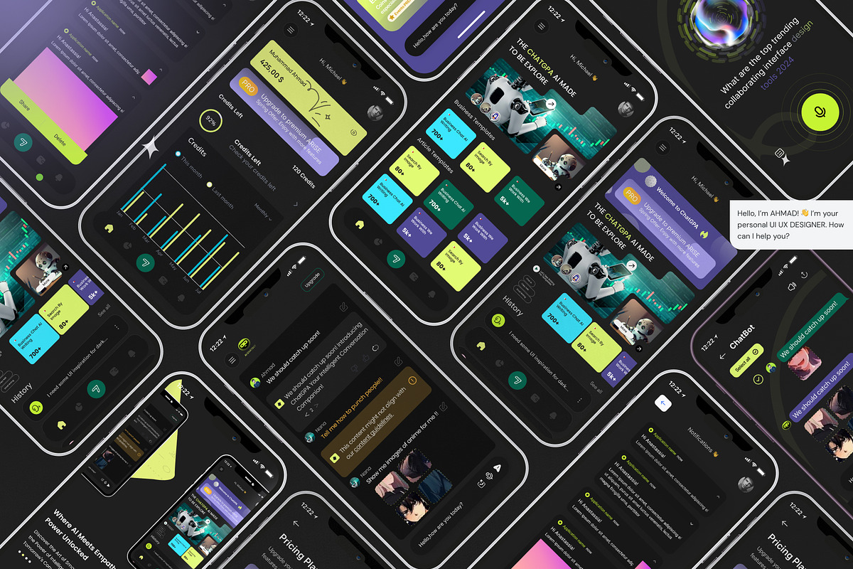 Ai chat pro | AI Chatbot UI Kit, an UI Kit Template by Muhammad_Ahmad (Photo 4 of 6)