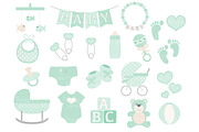 Vector Baby Clipart in Mint, an Illustration by Amanda Ilkov (Thumbnail 2 of 2)