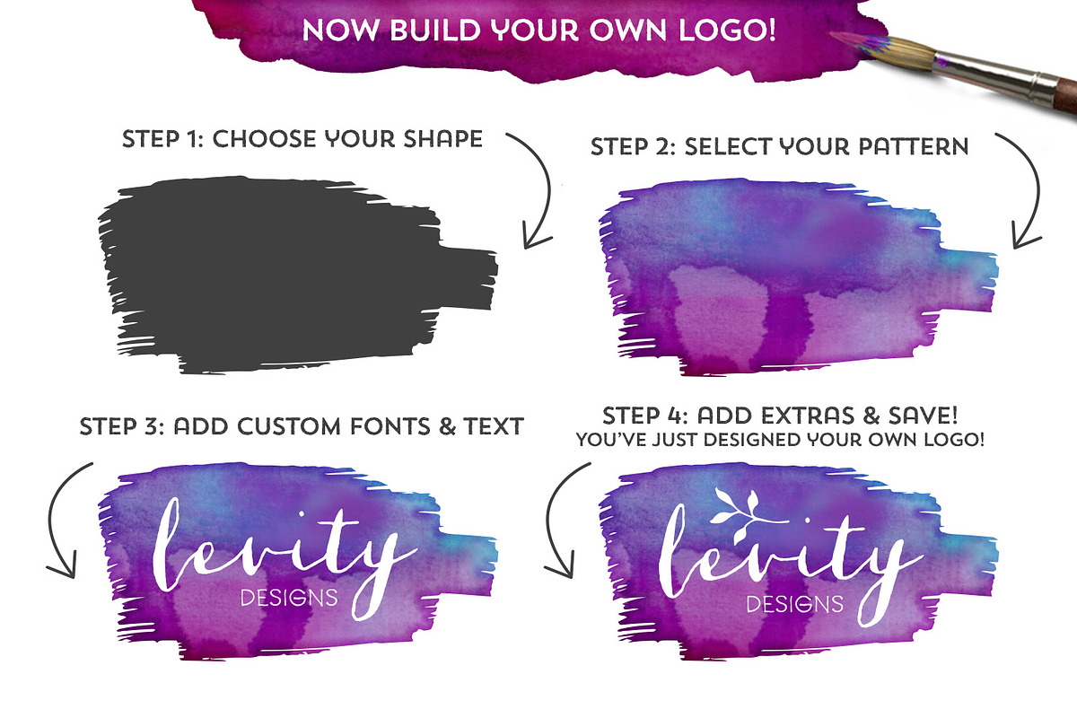The Watercolor Branding Kit, a Graphic by Callie Rian & Co. (Photo 9 of 11)