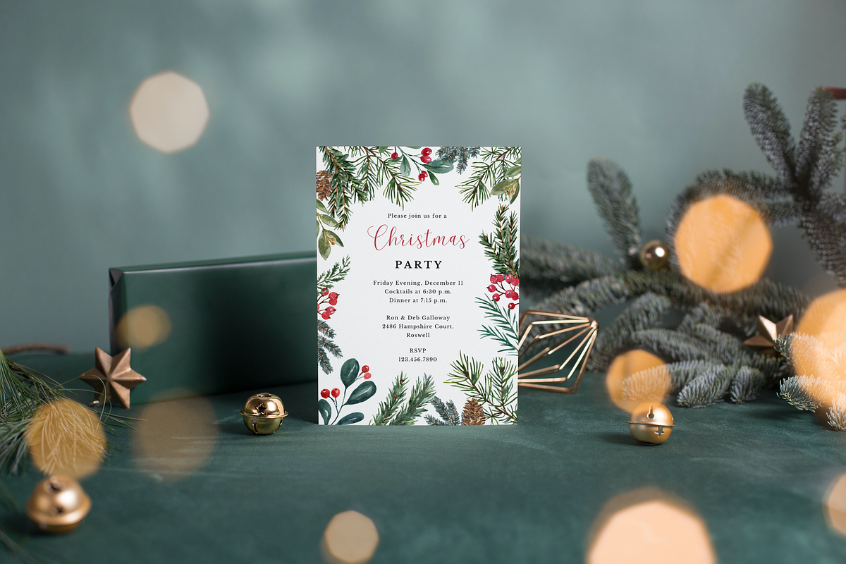 Editable Christmas Party Invitation, an Invitation Template by ForeverPrint (Photo 2 of 9)