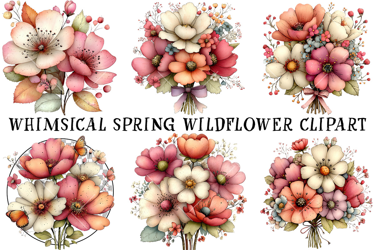 Whimsical Spring Wildflower Clipart, an Illustration by OK Design (Photo 2 of 6)