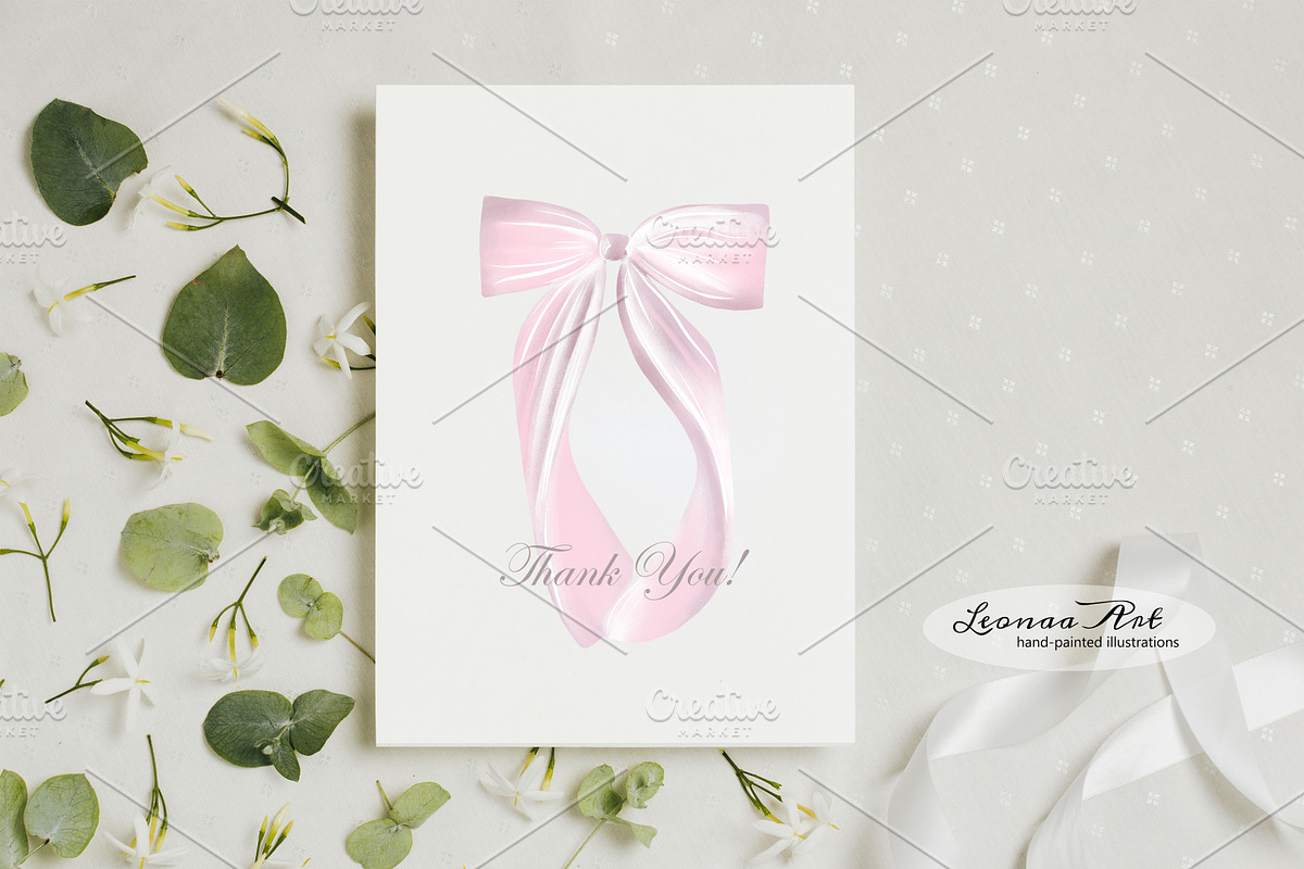 Bows Watercolor Clipart Collection, a Decorative Illustration by Leonaa art (Photo 9 of 9)