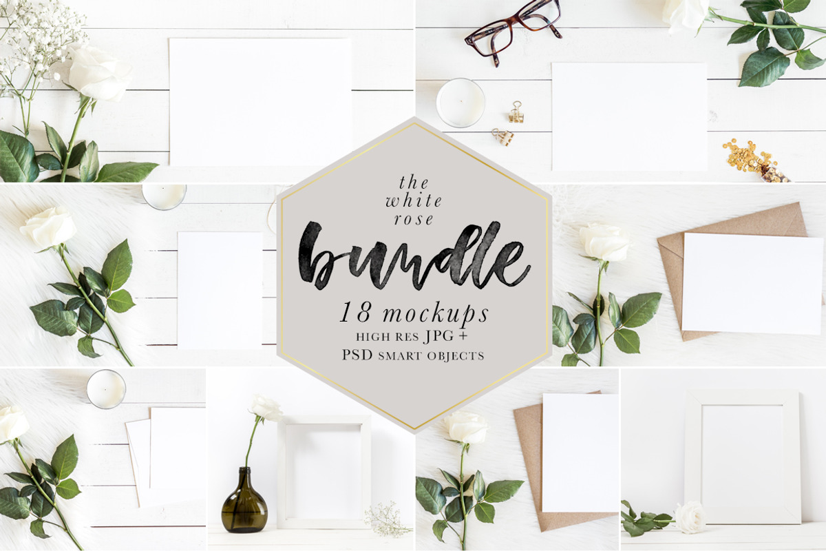 The White Rose Mockups Bundle, a Product Mockup by Salt Color Studio (Photo 1 of 6)